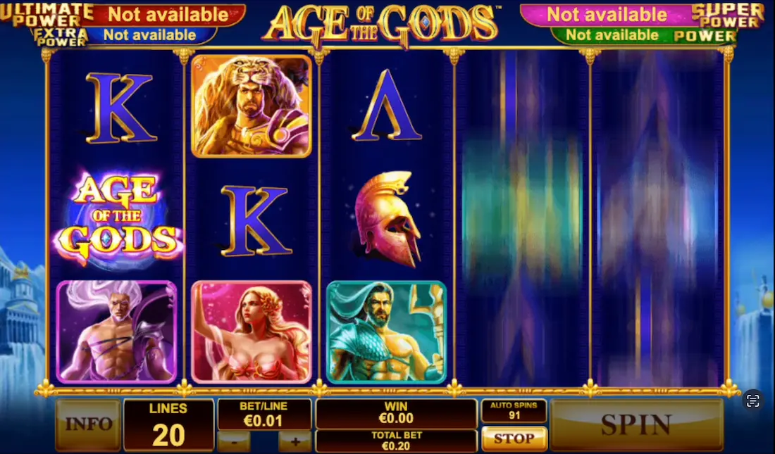 Playtech Age of the Gods slot mobile