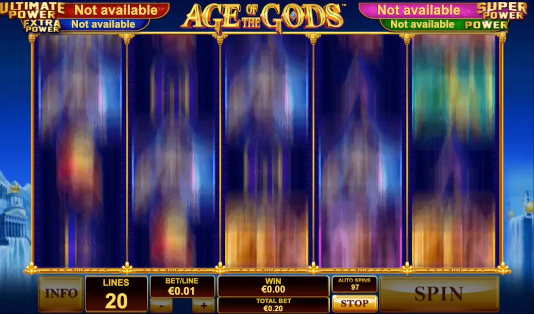 Age of the Gods app interface